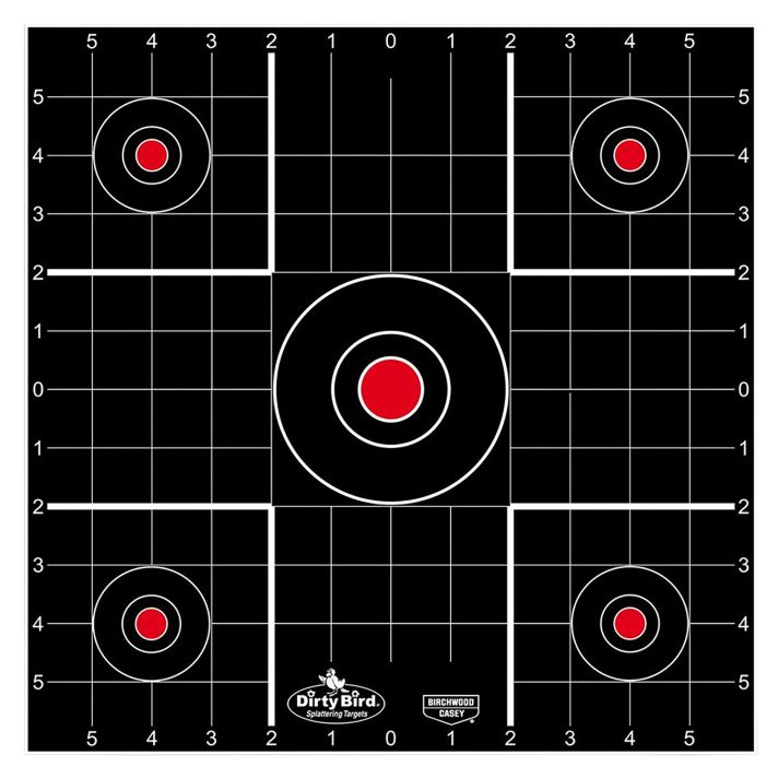 Birchwood Casey 35212 Dirty BirdBullseye Tagboard Hanging 12" Black/Red 12 PK