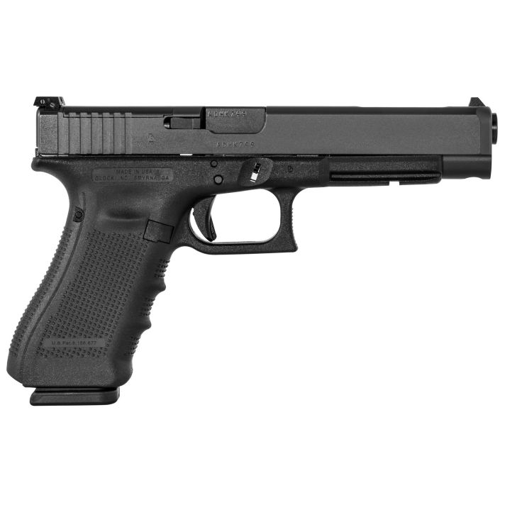Glock UG4130101MOS G41 Gen4 Competition MOS 45 ACP 10+1 5.31" Steel Barrel, Matte Black Serrated w/MOS Cuts Steel Slide, Black Polymer Frame w/Picatinny Rail, Black Interchangeable Backstrap Grip
