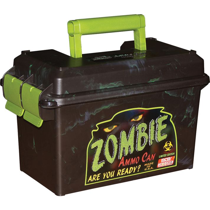 MTM Case-Gard AC50Z Ammo Can50Cal Rifle Black w/Zombie Green Accents Polypropylene