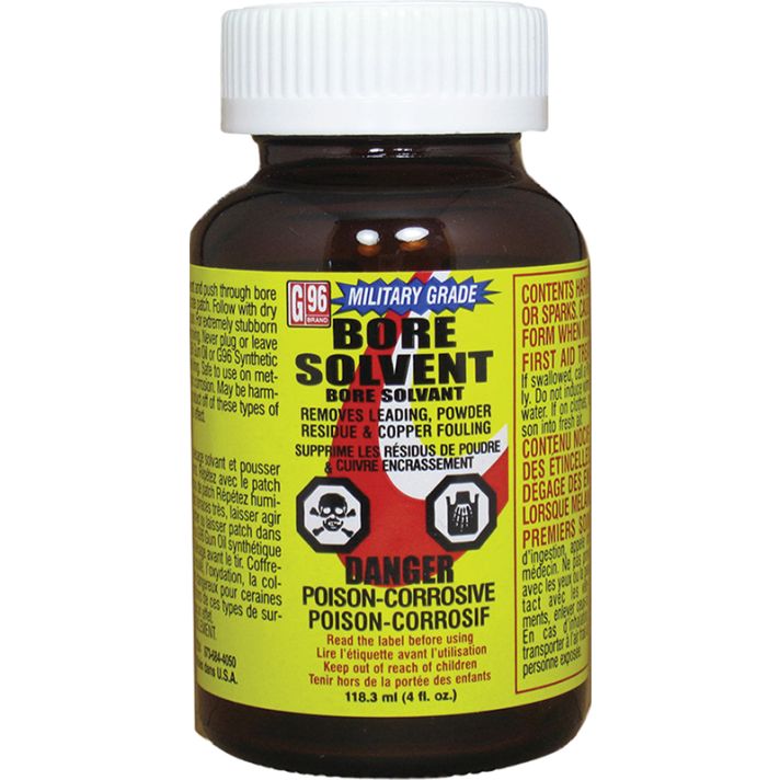 G96 1108 Military Grade Bore Solvent Removes Powder, Lead, Plastic Fouling 4 oz Jar