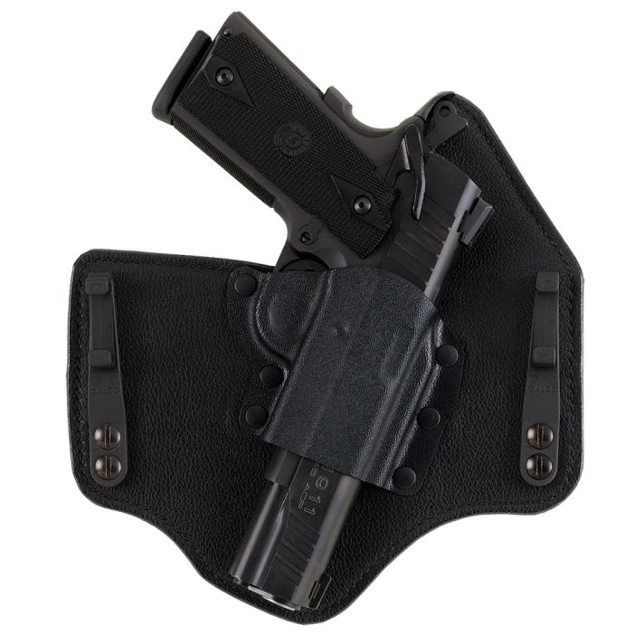 Galco KT228B KingTuk Deluxe IWB Black Kydex/Leather Compatible w/Glock 20/21/29/30 UniClip Mount Right Hand
