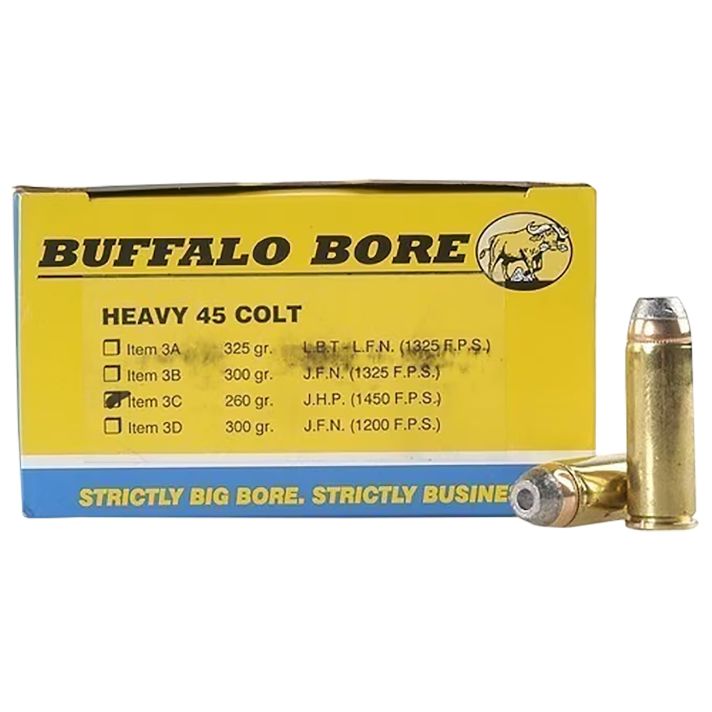 Buffalo Bore Ammunition 3C20 Heavy Strictly Business 45Colt +P 260gr Jacketed Hollow Point 20 Per Box/12 Case