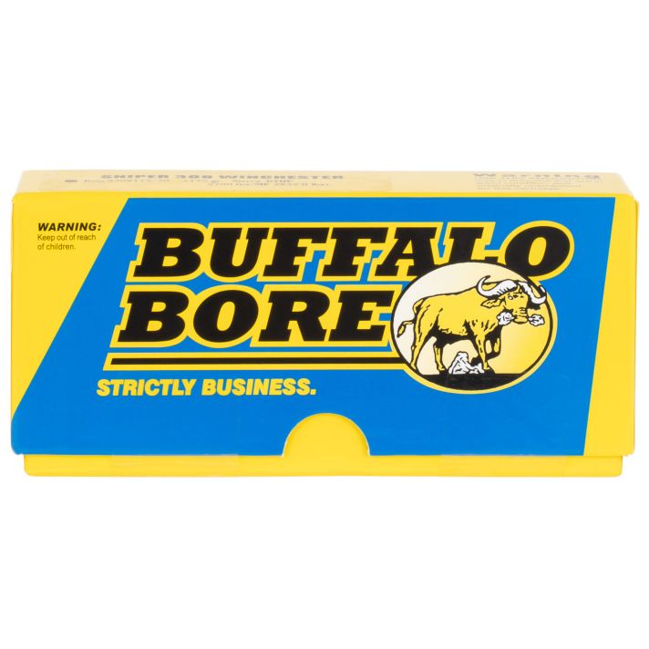 Buffalo Bore Ammunition S30817520 Sniper Strictly Business 308Win 175gr Hollow Point Boat Tail 20 Per Box/12 Case
