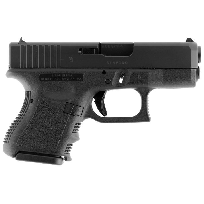 Glock UI2750201 G27 Gen3 Sub-Compact Frame 40 S&W 9+1, 3.43" Black Polygonal Rifled Barrel, Black Cerakote Serrated Steel Slide & Polymer Frame, USA Made