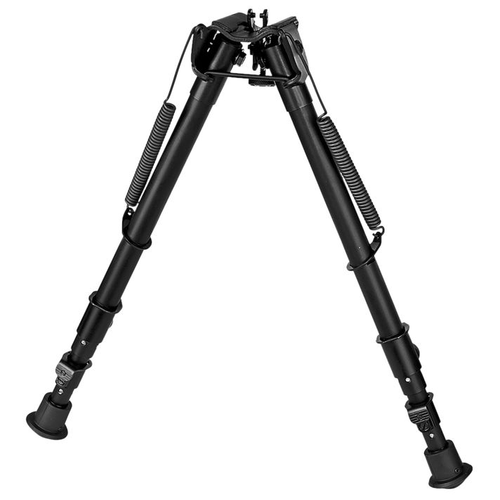 Harris Bipods 251A2 Non-Swivel 25 Swivel Stud, 12-25", Black Steel/Aluminum, Rubber Feet