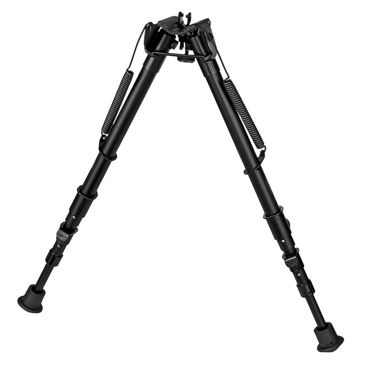 Harris Bipods 25C1A2 Non-Swivel 25C Swivel Stud, 13.50-27", Black Steel/Aluminum, Rubber Feet