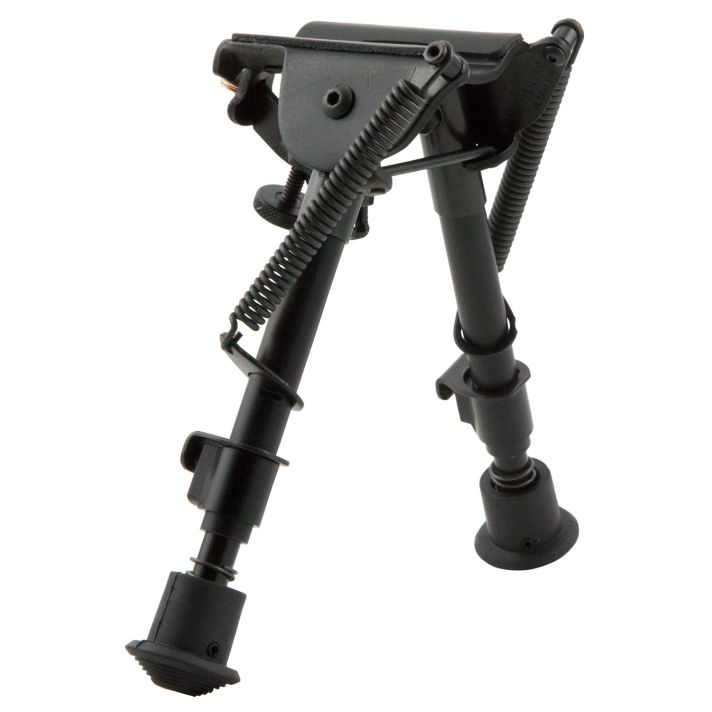 Harris Bipods BRM1A2 Non-Swivel BR Swivel Stud, 6-9", Black Steel/Aluminum, Notched Legs, Rubber Feet
