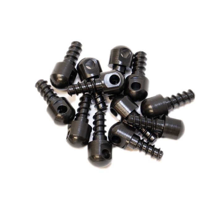 GrovTec US Inc GTHM60 Wood ScrewSwivel Studs 0.5" 12-Pack Black