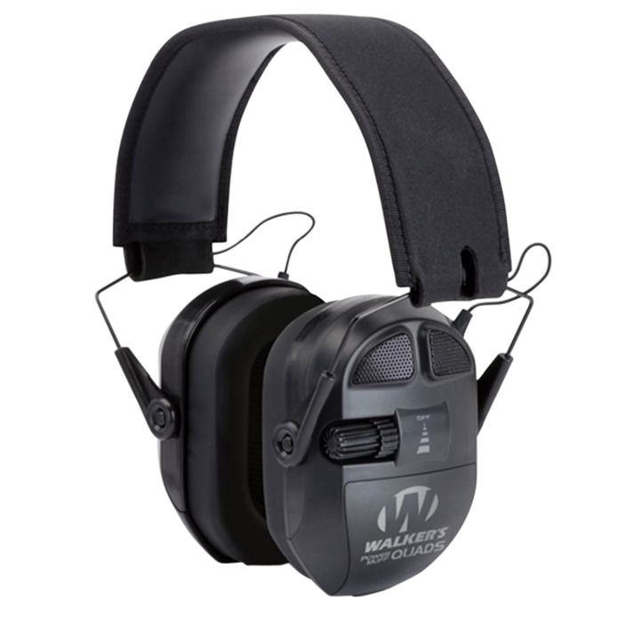 Walker's GWPXPMQB Ultimate Power Quad Muff 26 dB Over the Head Black Polymer
