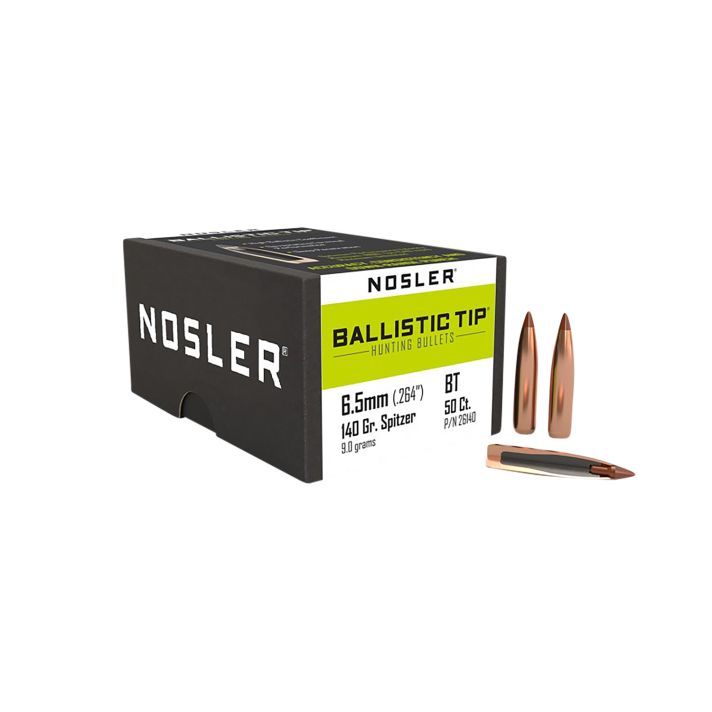 Nosler 26140 Ballistic Tip6.5Creedmoor 140gr Spitzer Point 50/Box