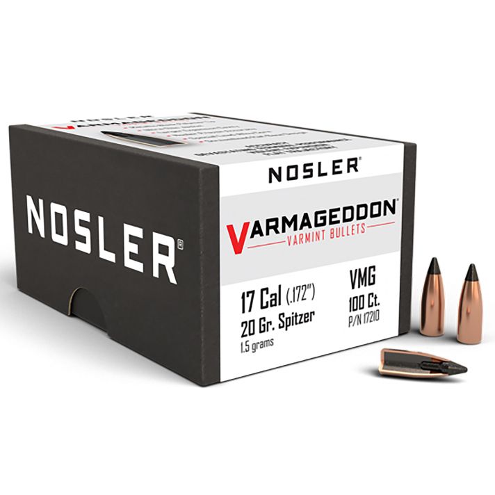 Nosler 17210 Varmageddon17Cal 20gr Flat Base Tipped 100/Box