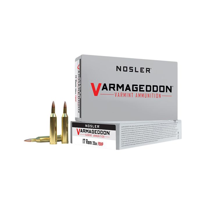 Nosler 65100 Varmageddon17Rem 20gr Flat Base Hollow Point 20 Per Box/20 Case