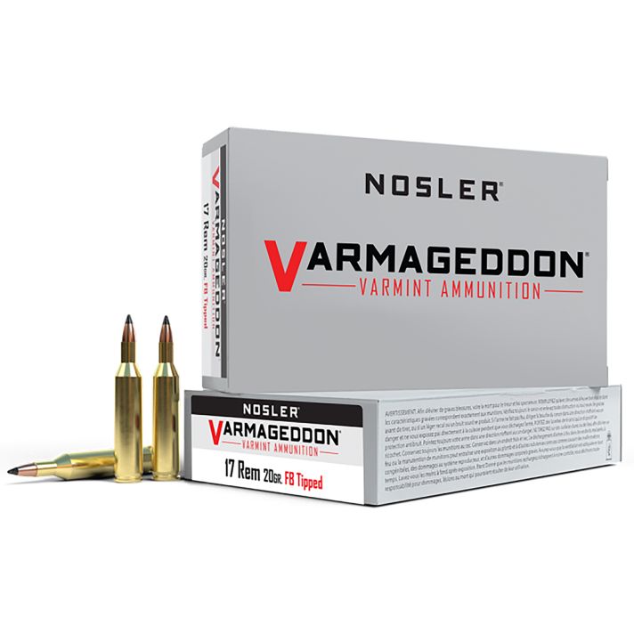 Nosler 65105 Varmageddon17Rem 20gr Flat Base Tipped 20 Per Box/20 Case