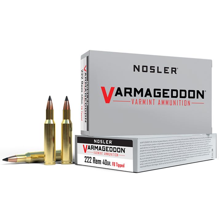 Nosler 65135 Varmageddon222Rem 40gr Flat Base Tipped 20 Per Box/20 Case