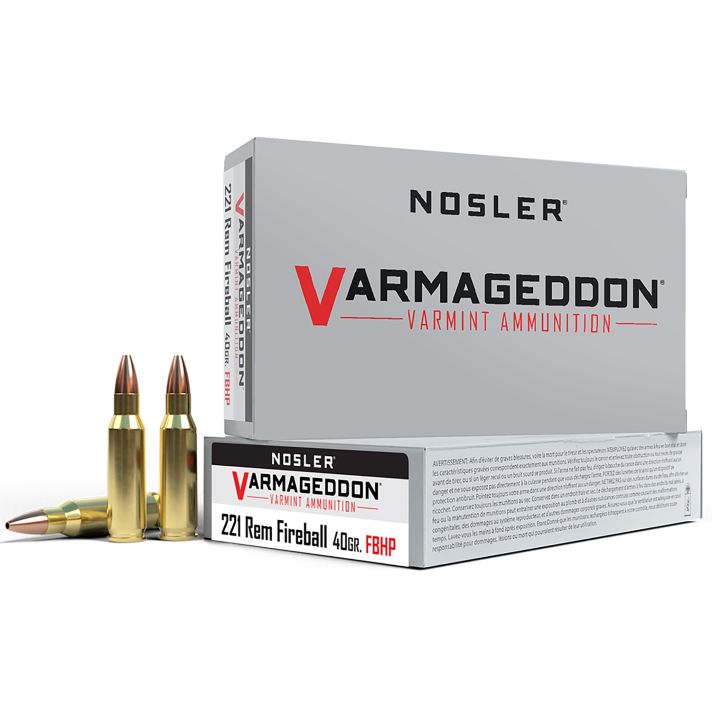 Nosler 65120 Varmageddon221RemFireball 40gr Flat Base Hollow Point 20 Per Box/20 Case