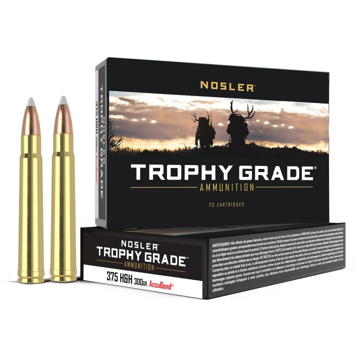 Nosler 60070 Trophy Grade375H&HMag 300gr Nosler AccuBond 20 Per Box/10 Case