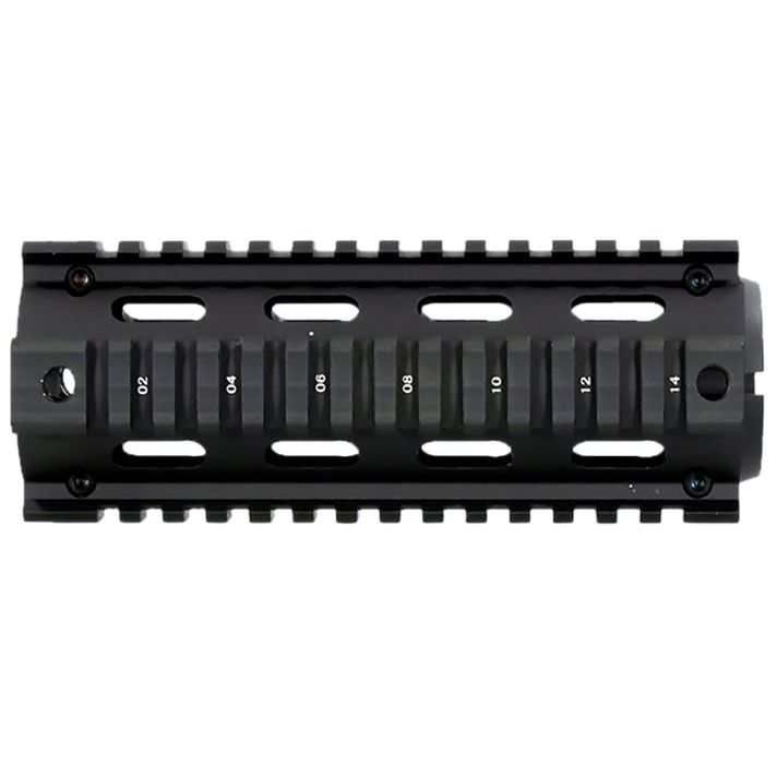 Aim Sports MT021 M4 Handguard 6" Carbine Style Made of Aluminum with Black Anodized Finish & Quad Rail