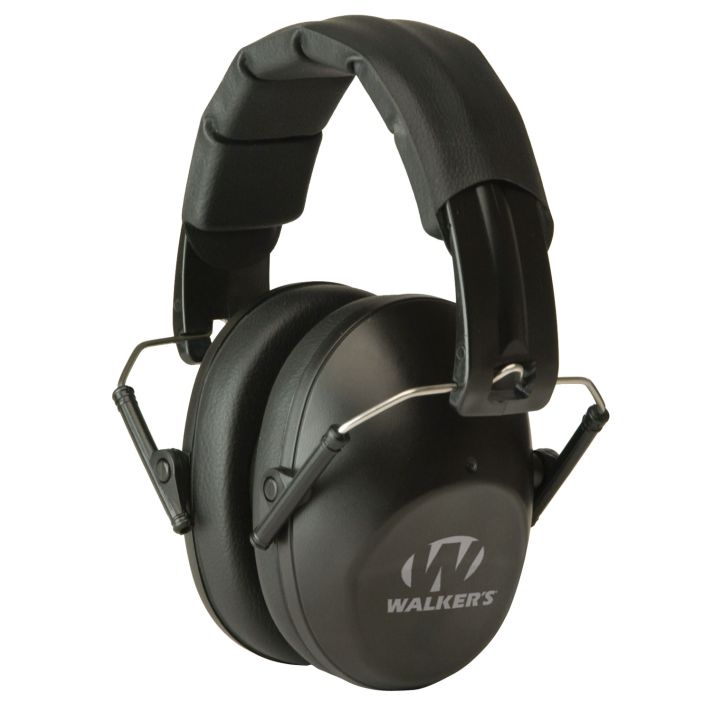 Walker's GWPFPM1 Pro Low Profile Folding Passive Muff 22 dB Over the Head Black Polymer