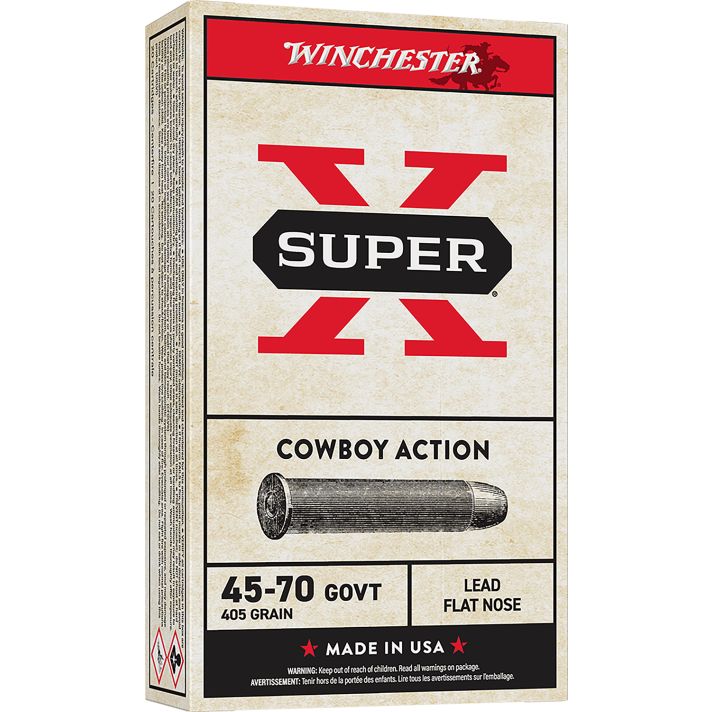 Winchester Ammo X4570CB Super X Cowboy Action 45-70Gov 405gr Lead Flat Nose 20 Per Box/10 Case