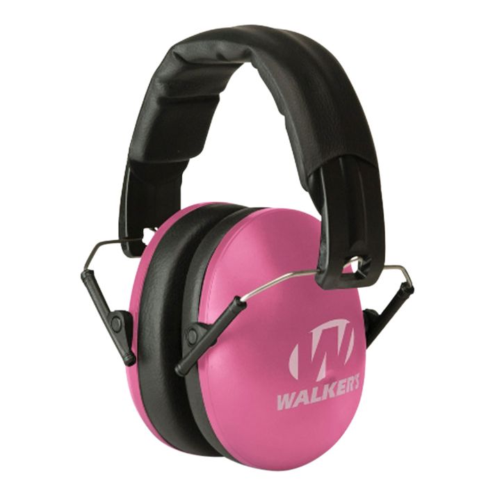 Walker's GWPYWFM2PNK Folding Muff27 dB Over the Head Pink/Black Polymer Fits Youth/Women