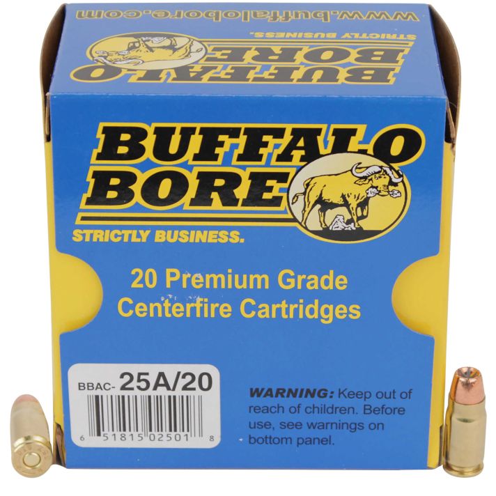 Buffalo Bore Ammunition 25A20 Heavy Strictly Business 357Sig 125gr Jacketed Hollow Point 20 Per Box/12 Case