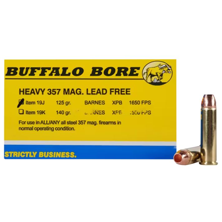 Buffalo Bore Ammunition 19J20 Buffalo-Barnes Strictly Business 357Mag 125gr Barnes VOR-TX XPB Lead Free 20 Per Box/12 Case