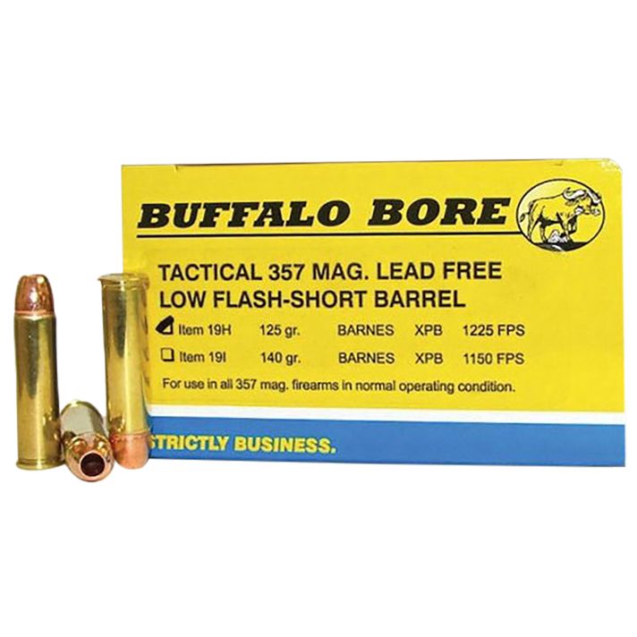 Buffalo Bore Ammunition 19H20 Buffalo-Barnes Strictly Business 357Mag 125gr Barnes VOR-TX XPB Lead Free 20 Per Box/12 Case