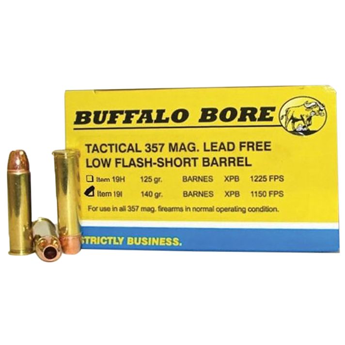 Buffalo Bore Ammunition 19I20 Buffalo-Barnes Strictly Business 357Mag 140gr Barnes VOR-TX XPB Lead Free 20 Per Box/12 Case