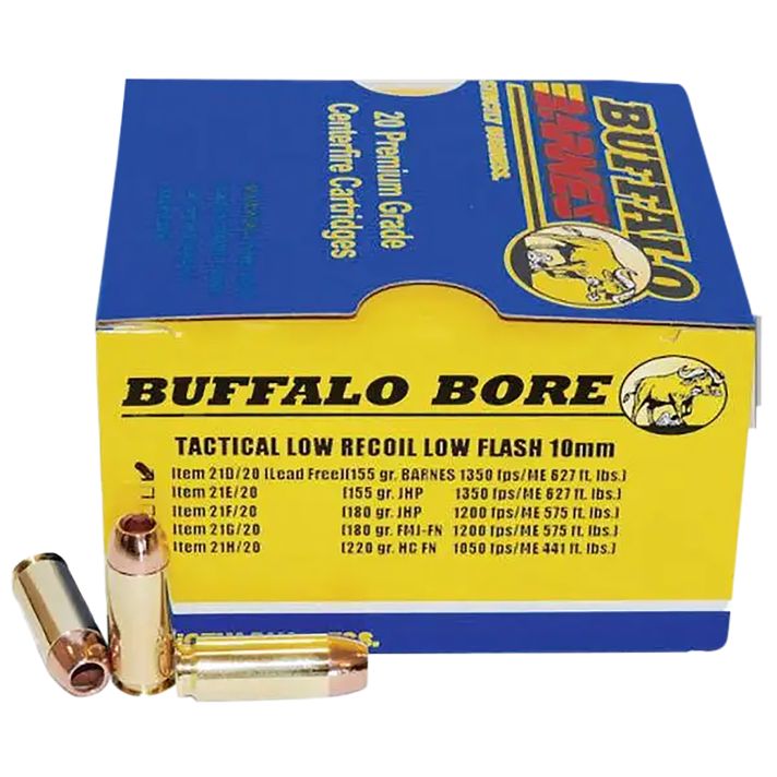 Buffalo Bore Ammunition 21D20 Buffalo-Barnes Strictly Business 10mmAuto 155gr Barnes TAC-XP Lead Free 20 Per Box/12 Case