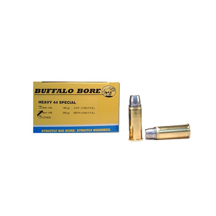 Buffalo Bore Ammunition 14B20 Heavy Strictly Business 44S&W Spl 255gr Hard Cast Semi Wadcutter 20 Per Box/12 Case