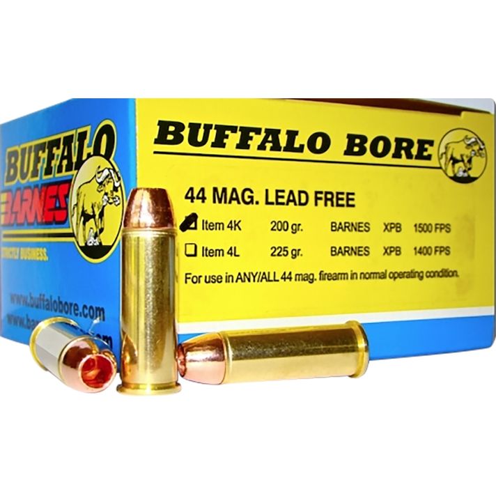 Buffalo Bore Ammunition 4K20 Buffalo-Barnes Strictly Business 44Rem Mag 200gr Barnes VOR-TX XPB Lead Free 20 Per Box/12 Case
