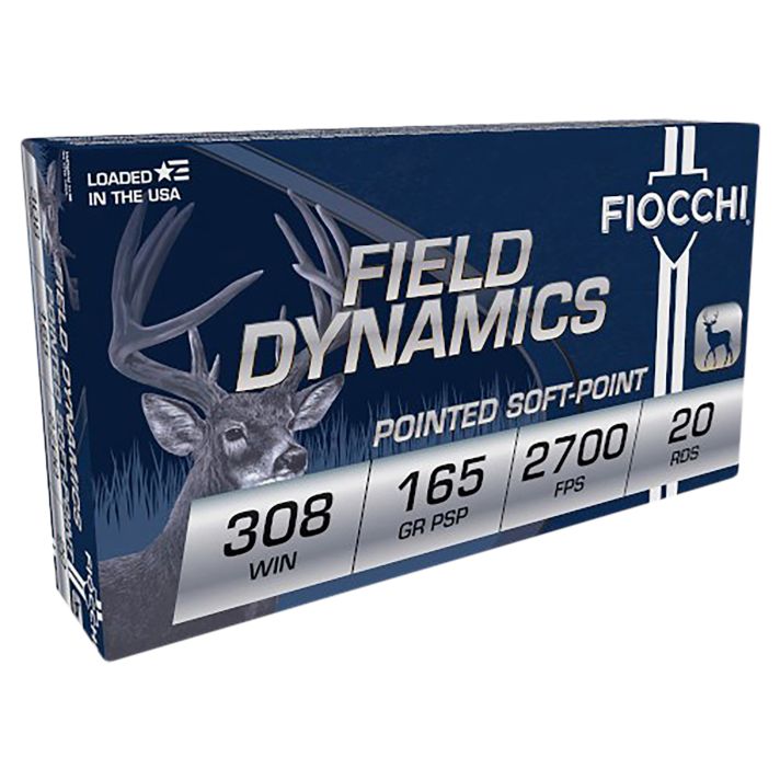 Fiocchi 308D Field Dynamics308Win 165gr Pointed Soft Point 20 Per Box/10 Case