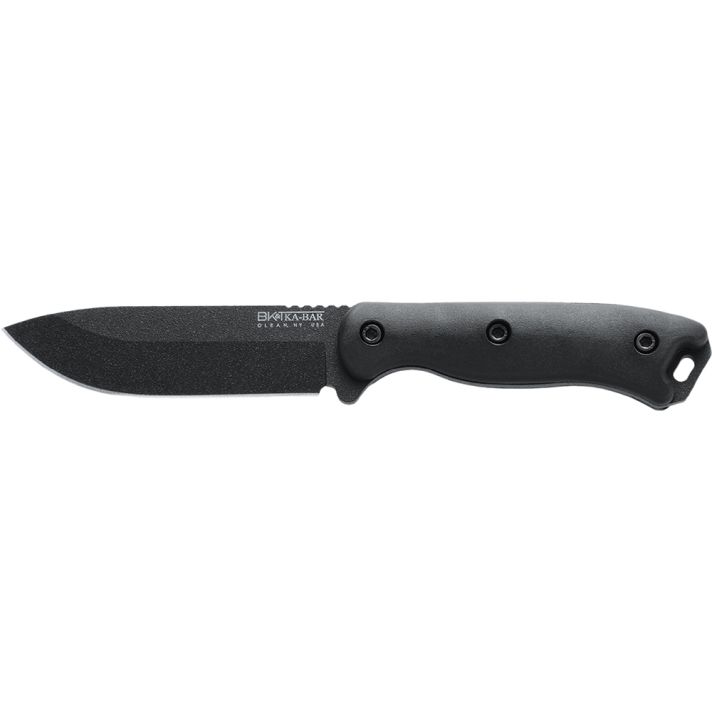 Ka-Bar BK16 Becker4.38" Fixed Drop Point Plain Black 1095 Cro-Van Blade, Black Ultramid Handle, Includes Sheath