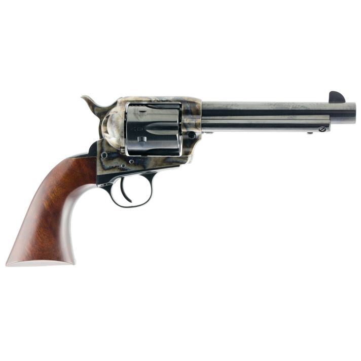 Taylors & Company 550858 1873 Gunfighter 45 Colt (LC) Caliber with 5.50" Blued Finish Barrel, 6rd Capacity Blued Finish Cylinder, Color Case Hardened Finish Steel Frame & Walnut Army Size Grip