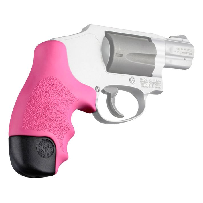 Hogue 60027 OverMolded TamerCobblestone Pink Rubber with Finger Grooves for S&W J Frame Centennial with Round Butt, Bodyguard