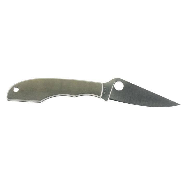 Spyderco C138P GrassHopper2.30" Folding Clip Point Plain 12C27 Sandvik Blade Engraved Spyderco Bug Stainless Steel Handle