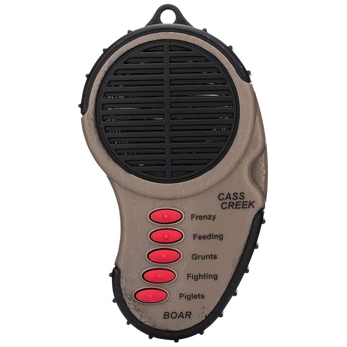 Cass Creek CC034 Ergo ElectronicBoar Call, 5 Authentic Sounds, Brown Plastic, Includes Belt Clip & External Speaker Input Jack