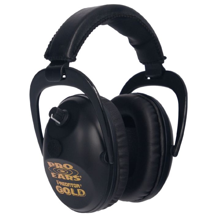 Pro Ears GSP300BLK Predator Gold Electronic Muff 26 dB Over the Head Black/Gold Adult 1 Pair