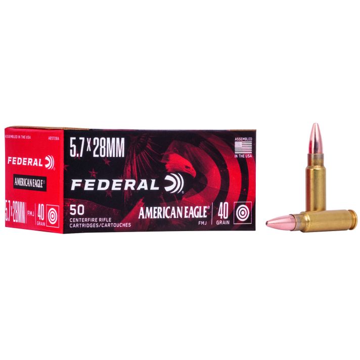 Federal AE5728A American Eagle Handgun 5.7x28mm 40gr Full Metal Jacket 50 Per Box/10 Case