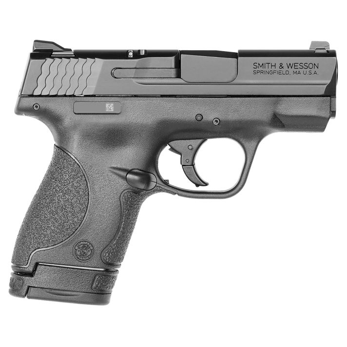 Smith & Wesson 187021 M&P Shield *CA Compliant Micro-Compact Frame 9mm Luger 7+1/8+1, 3.10" Black Armornite Stainless Steel Barrel & Serrated Slide, Black Polymer Frame & Grip,