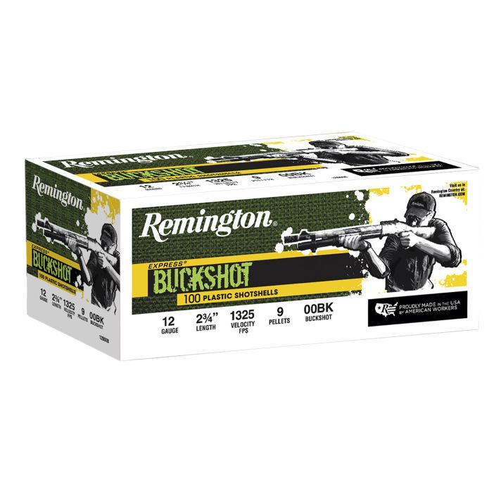 Remington Ammunition 20413 Express Buckshot 12Gauge 2.75" 00Buck Shot 100 Per Box/2 Case