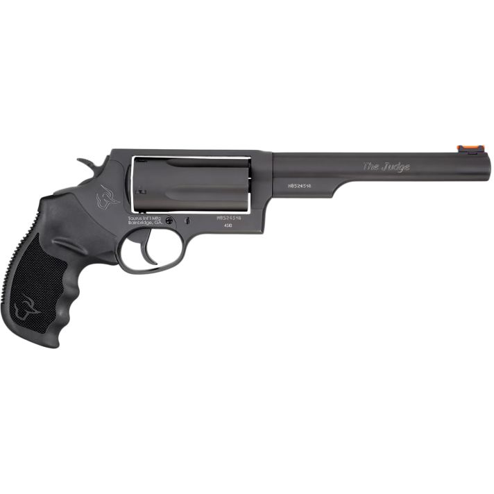 Taurus 2441061MAG Judge Magnum Compact Frame 45 Colt (LC)/410 Mag 5rd 6.50" Matte Black Oxide Steel Barrel, Cylinder & Frame, Black Finger Groove Grip, Exposed Hammer