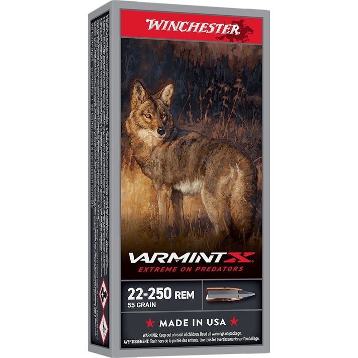 Winchester Ammo X22250P Varmint X22-250Rem 55gr Polymer Tip Rapid Expansion 20 Per Box/10 Case