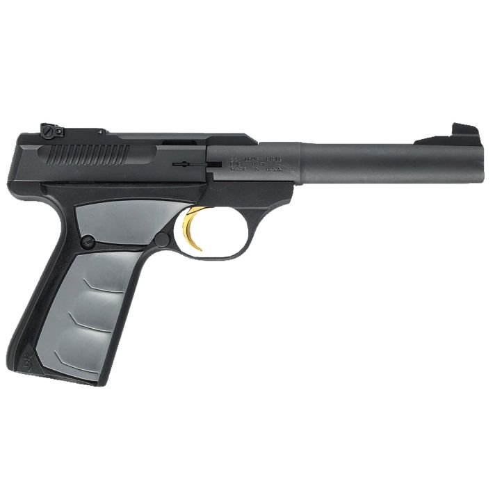 Browning 051482490 Buck Mark Camper *CA Compliant 22 LR 10+1 5.50" Tapered Bull Barrel, Matte Black Serrated Steel Slide & Aluminum Frame, Gray Ultragrip FX Grip