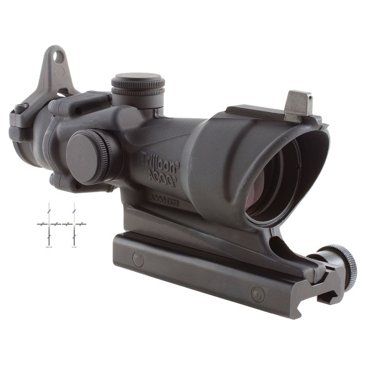Trijicon 100092 ACOGBlack Hardcoat Anodized 4x32mm Illuminated Amber Crosshair .308/7.62 BDC Reticle