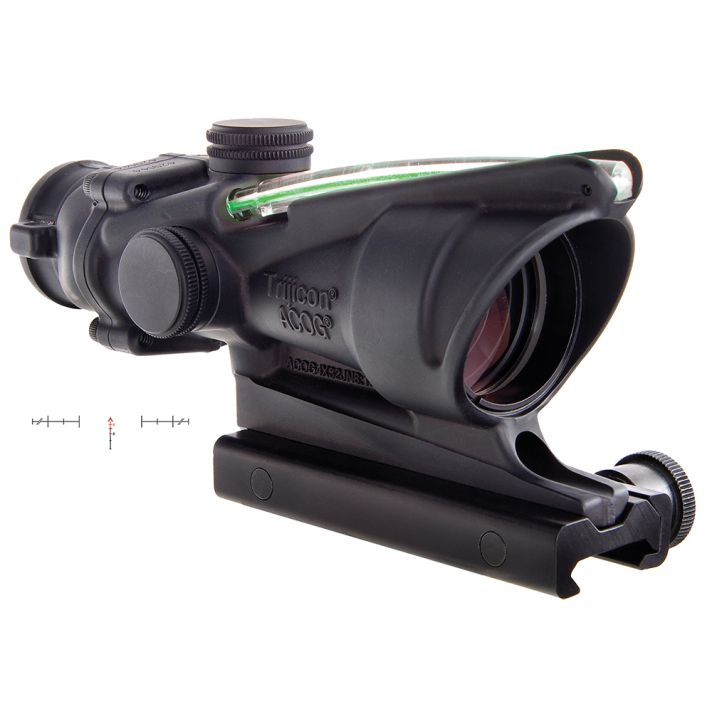 Trijicon 100229 ACOGBlack Hardcoat Anodized 4x 32mm Illuminated Green Chevron Reticle