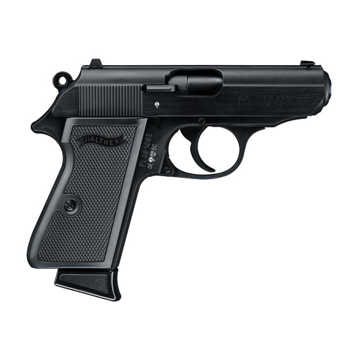 Walther Arms 5030300 PPK/S22 LR 10+1 3.30" Steel/Threaded Barrel Matte Black Tenifer Serrated/Steel Slide, Black Zinc Alloy Frame w/Beavertail, Black Checkered Polymer Grips