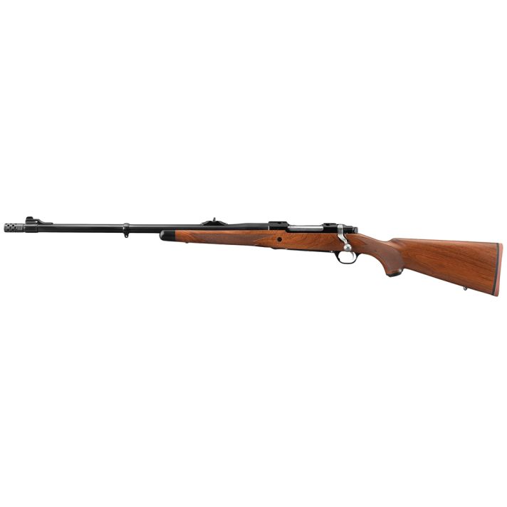 Ruger 47121 Hawkeye African Full Size 375 Ruger 3+1 23" Satin Blued Threaded Barrel, Satin Blued Steel Receiver w/Integral Scope Mount, American Walnut Fixed Stock, Left Hand