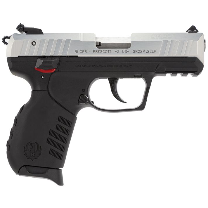 Ruger 3607 SR2222 LR 10+1 3.50" Satin Stainless Steel Barrel, Silver Anodized Aluminum Serrated Slide, Black Polymer Frame w/Picatinny Rail Frame, Black Polymer Grips