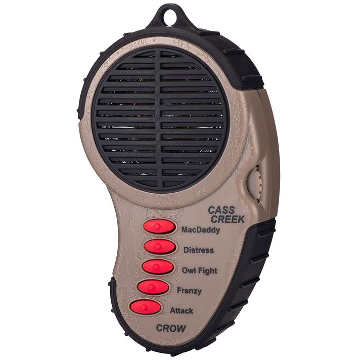 Cass Creek 065 Ergo ElectronicCrow Call, 5 Authentic Calls, Bark Camouflage Finish, Includes Belt Clip